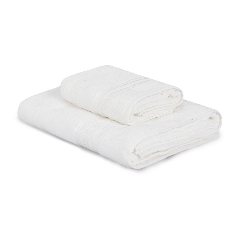Ensemble de serviettes 2 pièces 100% coton Dora, Crème