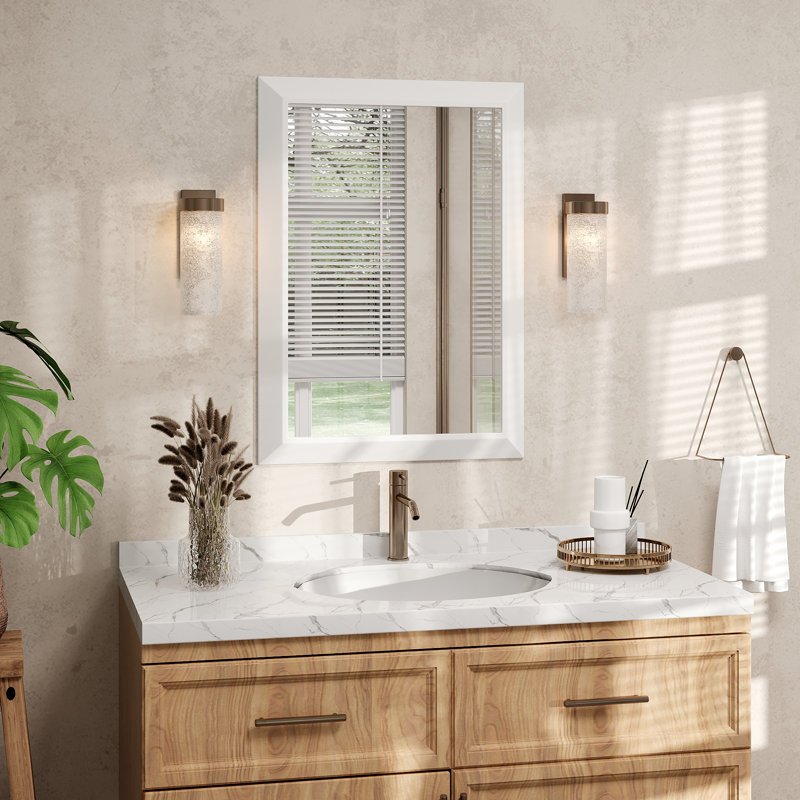 Miroir de meuble-lavabo mural Molly, 28 po x 20 po, Blanc