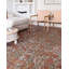 Tapis floral tissé à la machine en polypropylène brun-74429385