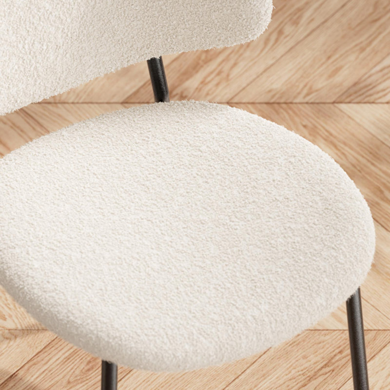 Ensemble de 4 chaises de salle à manger de style Mid-Century moderne, Ivoire blanc