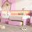 Upholstered Twin Size Platform Bed with USB Ports and LED Belt, With 2 Drawers-15273290