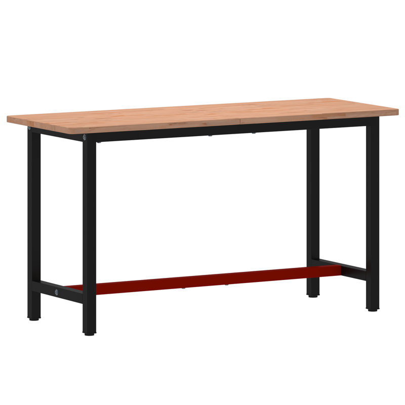 Solid Beech Wood Top Workbench, 81.5cm H x 150cm W x 55cm D