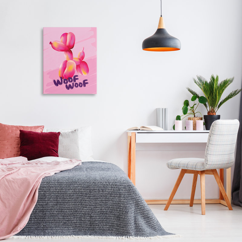 Art mural sur toile «Wouf Balloon Dog» par Nataly White, H 30 po x l 24 po
