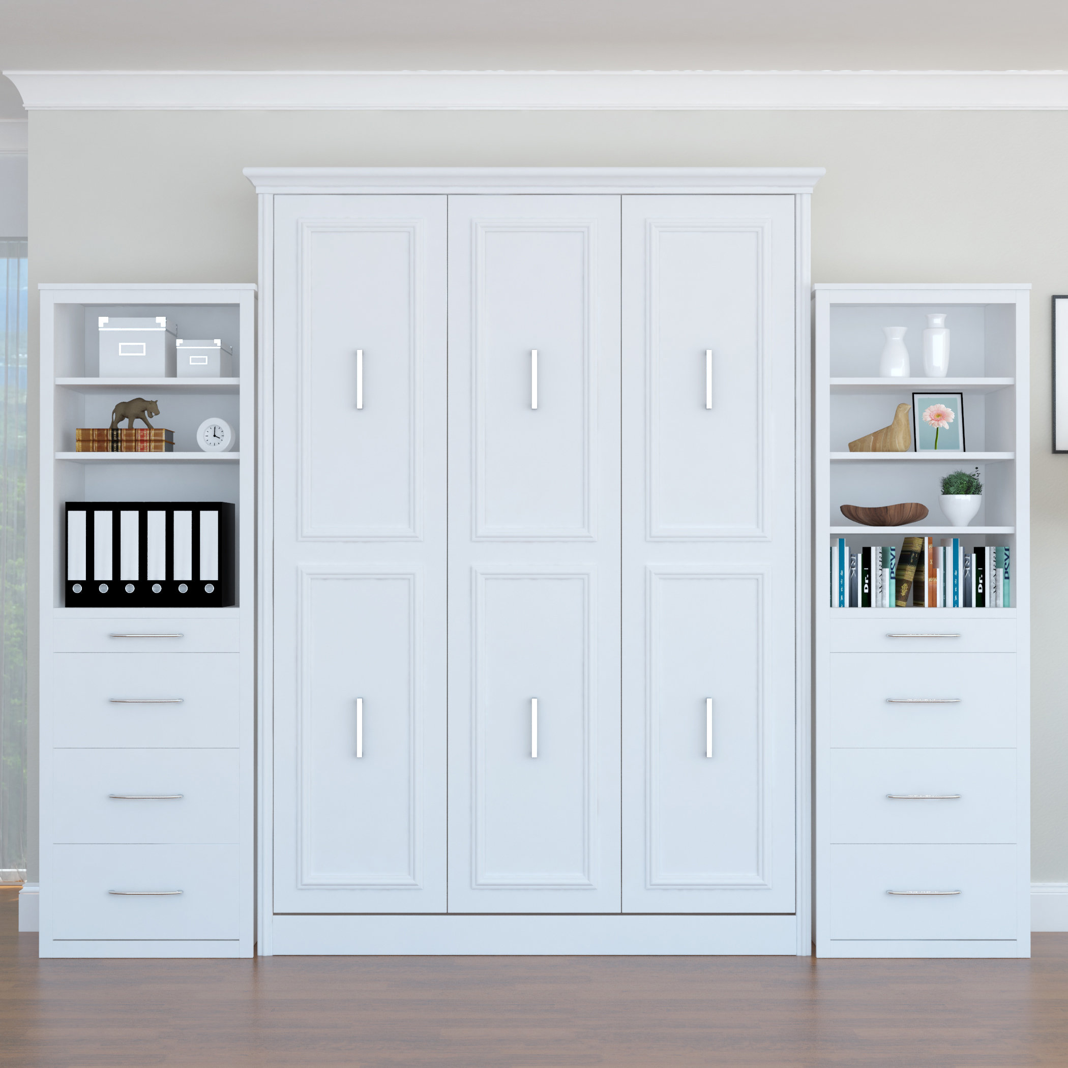 Xtraroom Avalon Queen Portrait Wall Bed with Two Towers | Wayfair