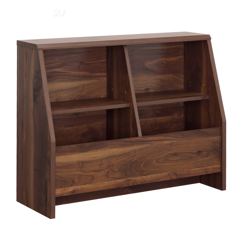 Bibliothèque polyvalente en bois avec tablettes réglables et conception à double usage pour un rangement et une présentation efficaces