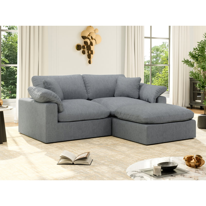 Canapé-lit modulaire Rawls, Gris, H 25,2 po x l 78,6 po x P 71,5 po, 3