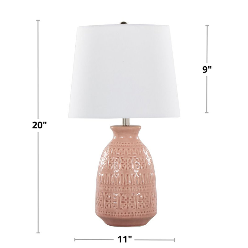 Talon Ceramic Lamp, Pink
