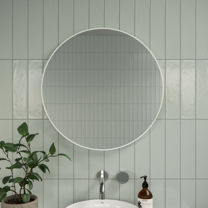 Modern & Contemporary Bathroom/Vanity Mirror, White, 24" x 24"