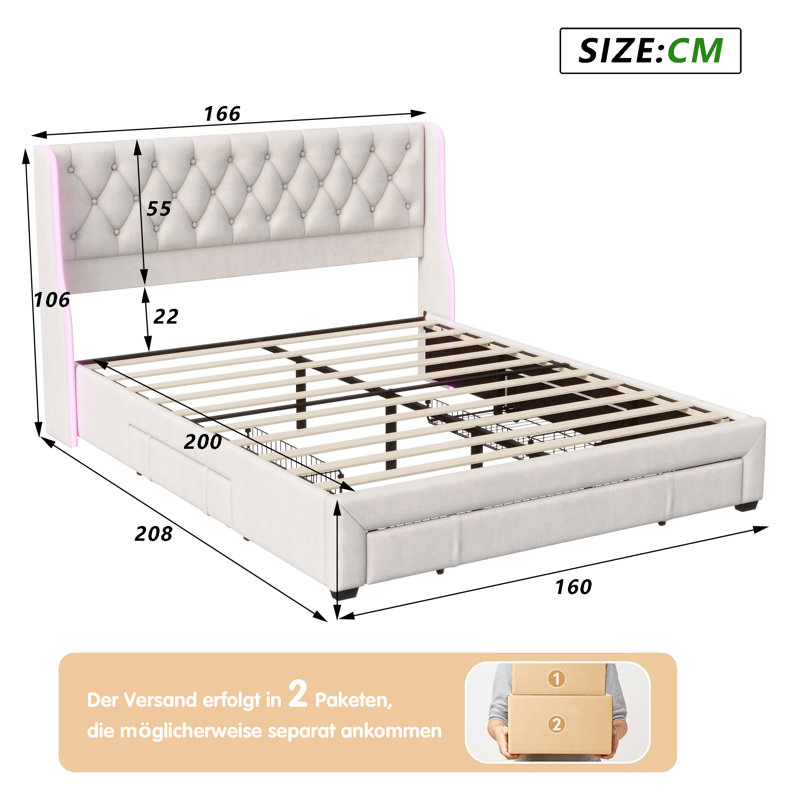 Bed, European Kingsize (160 x 200 cm)