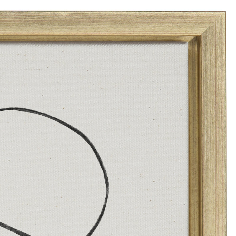 «Dancing Circles» par Teju Reval, reproduction d'art sur toile encadrée, H 18 po x l 40 po, Doré