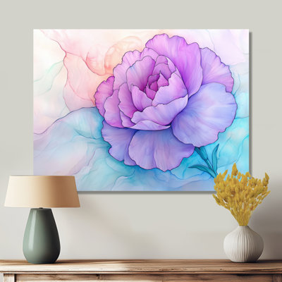 Purple Harmony Of Carnation Flower I - Floral Metal Wall Decor, Carnation Metal Print