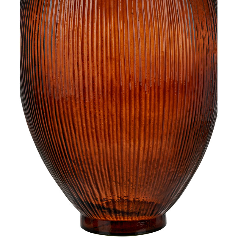 Handmade Glass Floor Vase, Pecan Brown