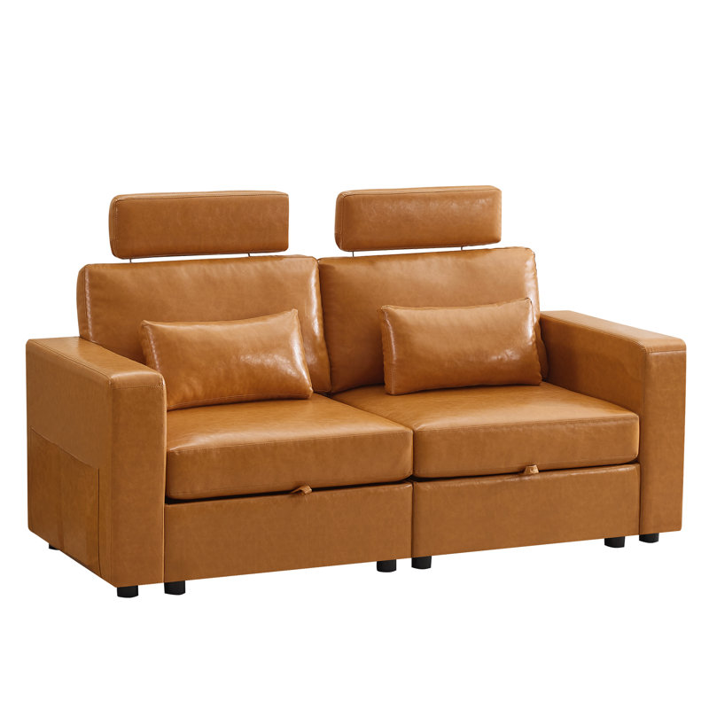 Canapé rembourré, 2, Chenille brun