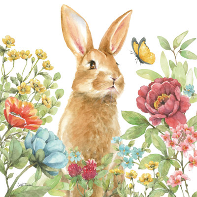 Garden Bunnies IV by Leslie Trimbach - Wrapped Canvas Graphic Art