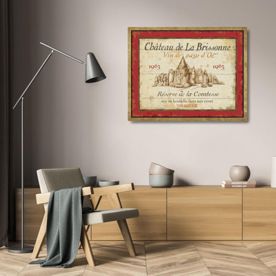 «Red Barrel Studio® Brissonnet, Daphne Gallery, art sur toile tendue: étiquette de vin français I
