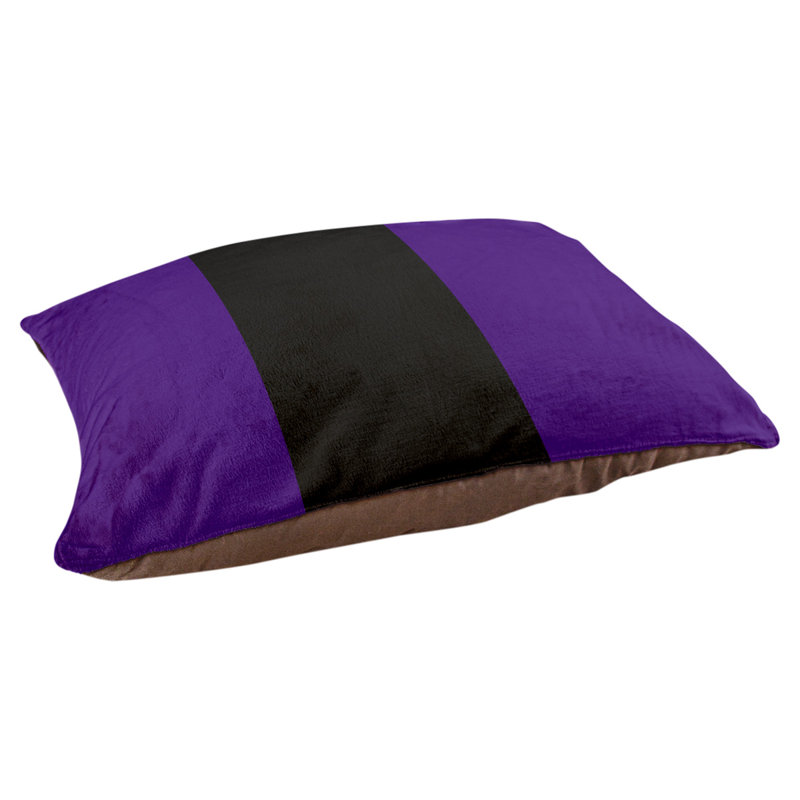 Coussin Houston, Moyen (H 9,5 po x l 28 po x P 18 po), Mauve / noir / mauve