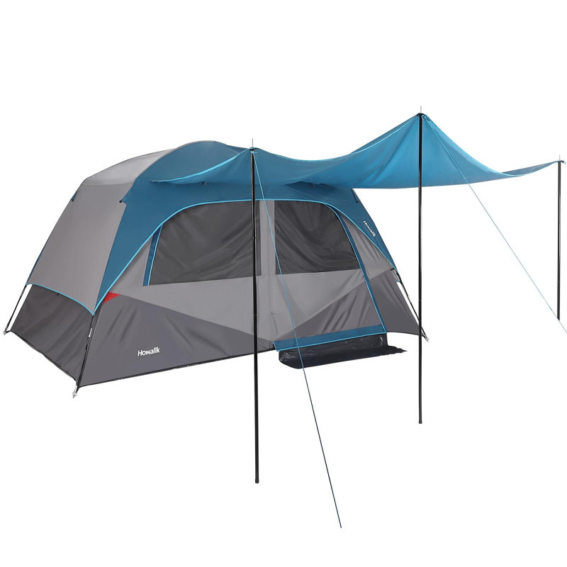 Tente de camping 12 pi (L) x 8 pi (H) x 72 po (H) avec rainfly, tente de camping facile à installer pour 4 à 6 personnes