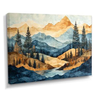 «Glendalis Majestic Natures Layers Of Mountains II», art mural montagnes