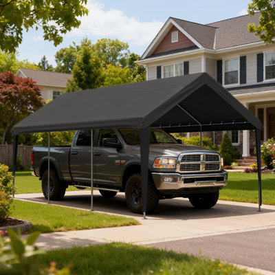 10' X 20' Carport Replacement Top Canopy Cover, Waterproof And UV Protected Garage Car Port Cover With Ball Bungee Cords