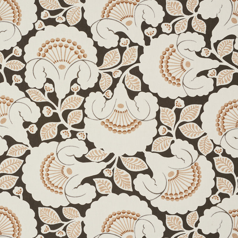 Jackie Applique Embroidery Fabric, Brown
