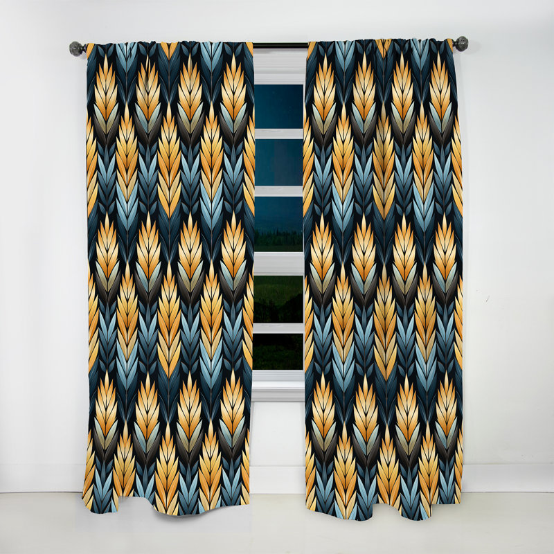 Motif à chevrons Tribal Essence - Rideau à chevrons - Rideau obscurcissant à chevrons - 1 panneau, L 52 po x L 95 po