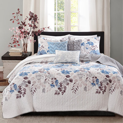 Ensemble de courtepointe 6 pièces avec coussins décoratifs 6 pièces