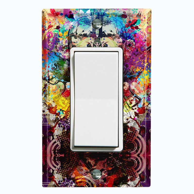 Other, Patterned 1 - Gang Toggle Light Switch Standard Wall Plate