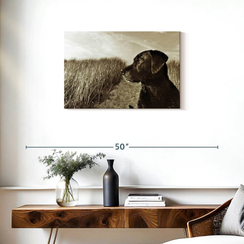 Black Lab At The Beach, 20" H x 30" W