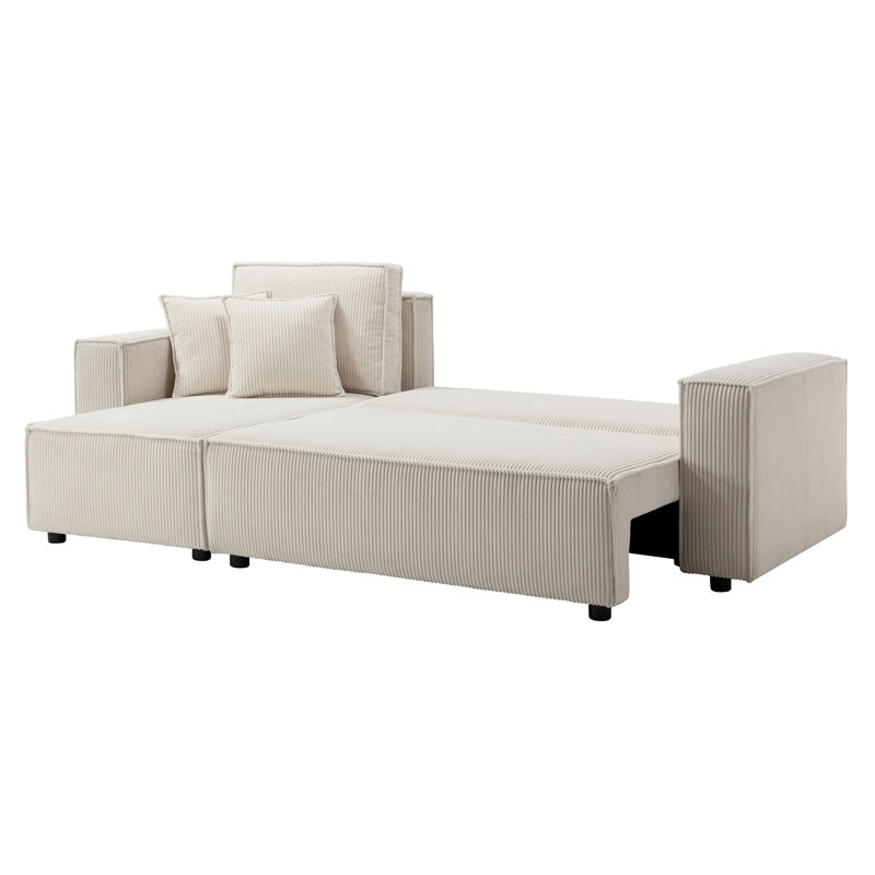 3 Seater Sofa Bed, Cream