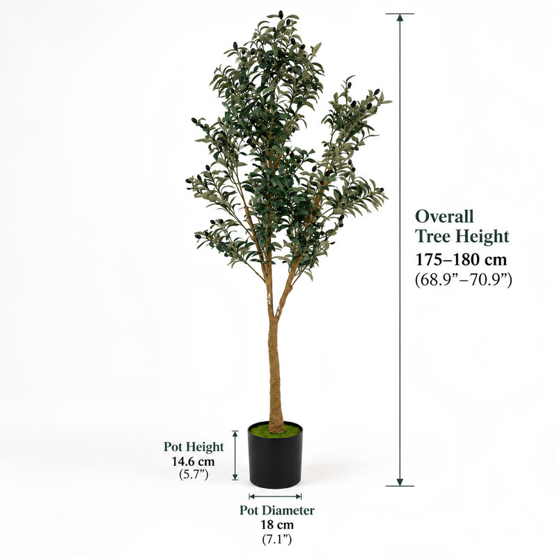 Olivier artificiel de 180 cm pour la décoration intérieure