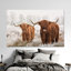 Impression sur toile de vache Highland: écossais, décoration murale, 1P, toile noire encadrée