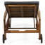Chaise longue en bois, siège en tissu gris, 5 positions réglables, chaise longue à lattes fines et coussins sophistiquées - Design classique