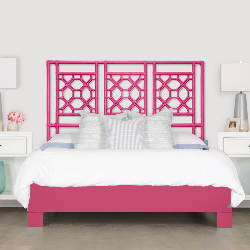 Lattice Back Standard Bed, King, Hot Pink