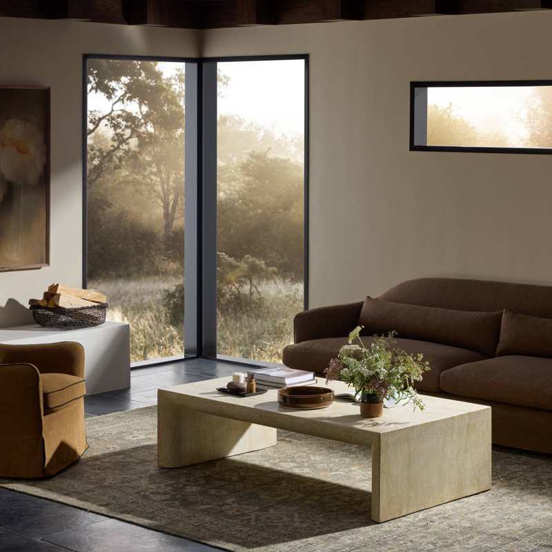 Brad Coffee Table-Faux Travertine
