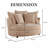 54.9" W Slipcovered Accent Barrel Chair,modern Oversized Sofa Chair With 5 Pillows-334417648