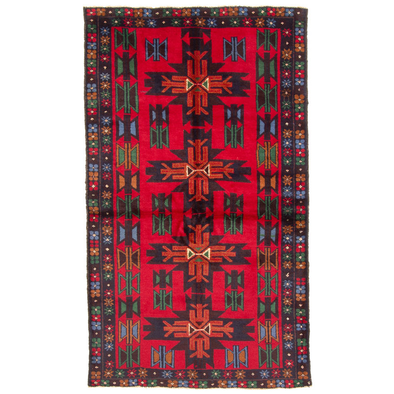 Rizbaft Red Rug 3'5" x 5'9"