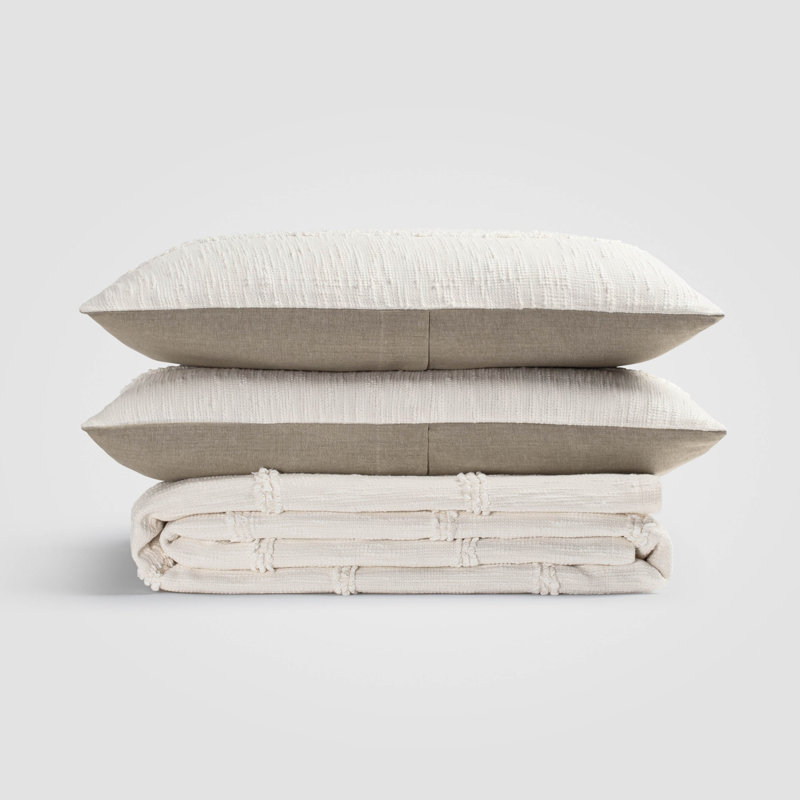 White Fringe Bedspread & Sham Set, Queen