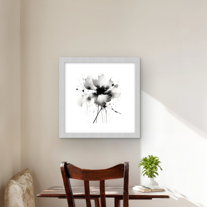 Fleur abstraite - reproduction encadrée mat pour décor de salon
