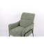 Fauteuil d'appoint confortable en tissu vert et en métal robuste pour la maison