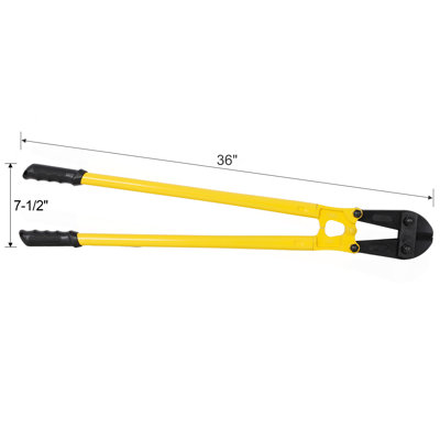 36" Heavy-Duty Medium Bolt Cutter for Fence, Steel Wire, Chain, Screws, Rivets &Padlocks, Ergonomic Soft Rubber Grip Handle