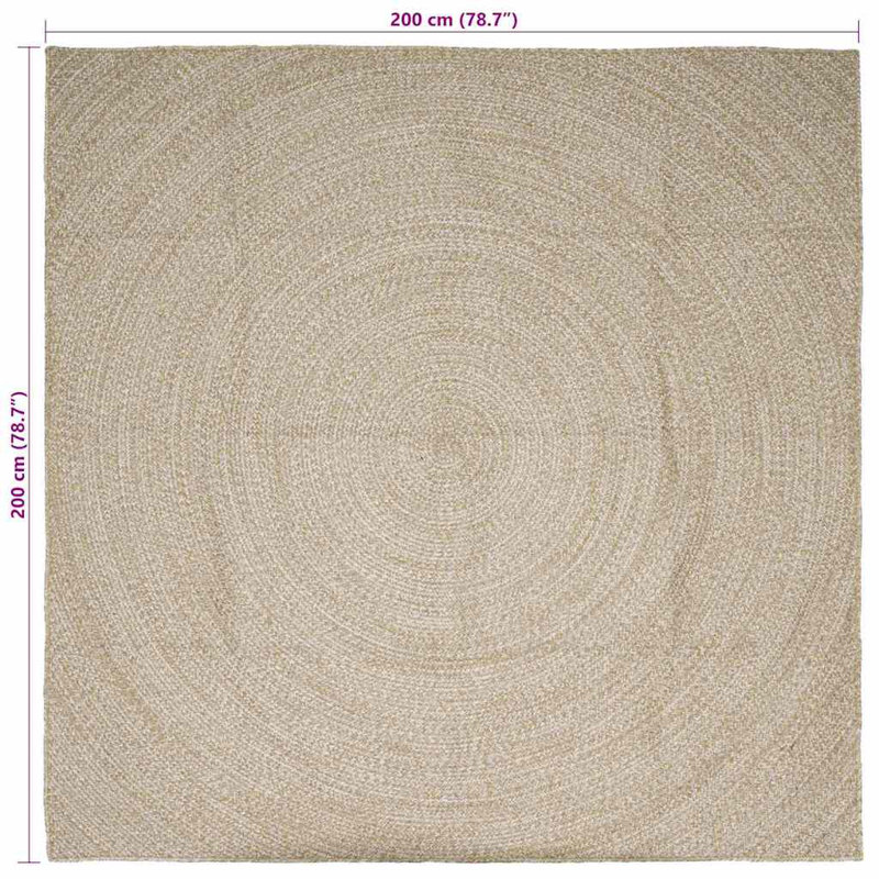 Solid Colour Standard Area Rug, Square 200 cm