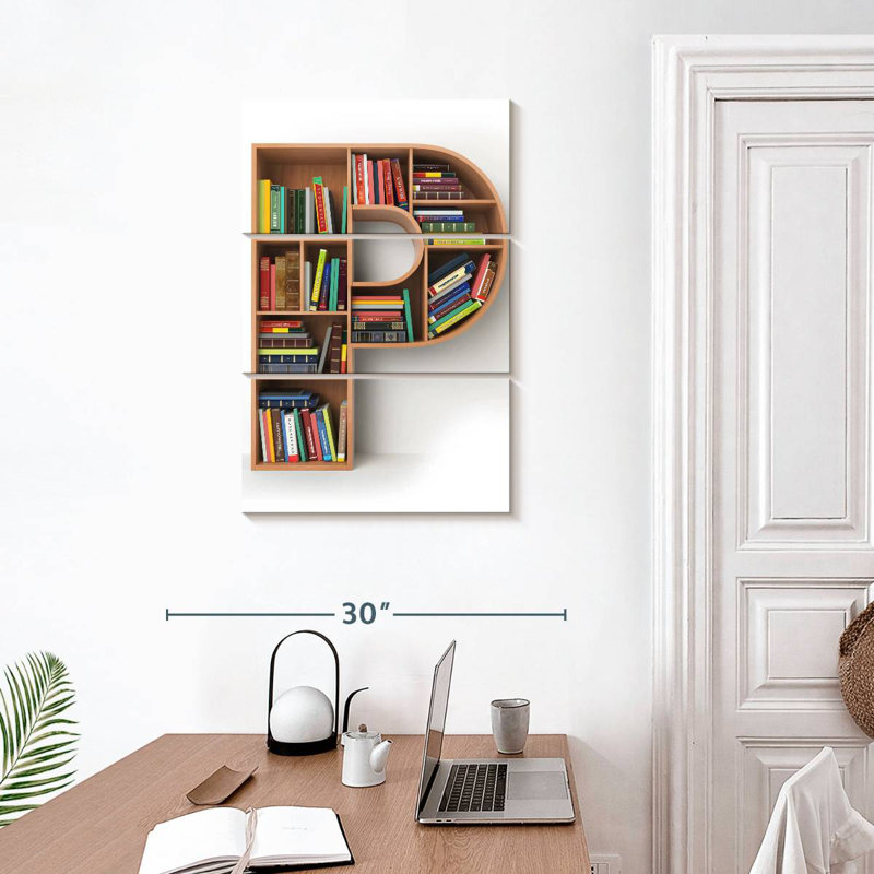 Keiri Letter P Bookshelf, 32" H x 20" W
