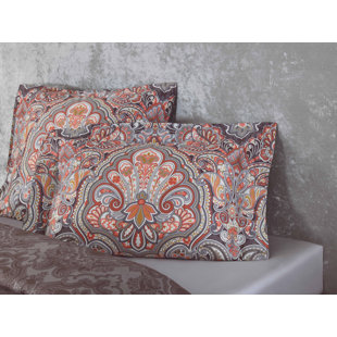 Housse de coussin floral en percale de coton certifié égyptien