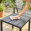 Outsunny 3 Pieces Garden Bistro Set for 2 Plastic Top Metal Frame-1750686941