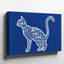 Canvas A Large Stylized Silhouette Of A Cat With Smooth Curvaceous Wall Art Lines And A Prominently Curled Tail Is Filled With Canvas Wall Art-176056278
