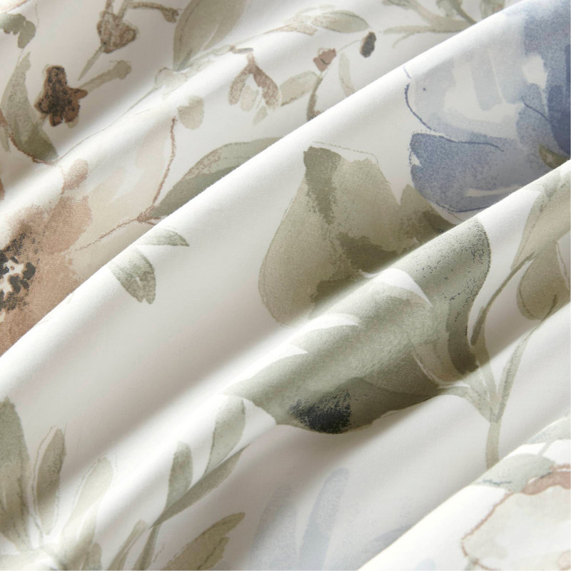5PCS King/Cal King Cotton Sateen Print Duvet Set, King/California King Duvet Cover+4AdditionalPieces
