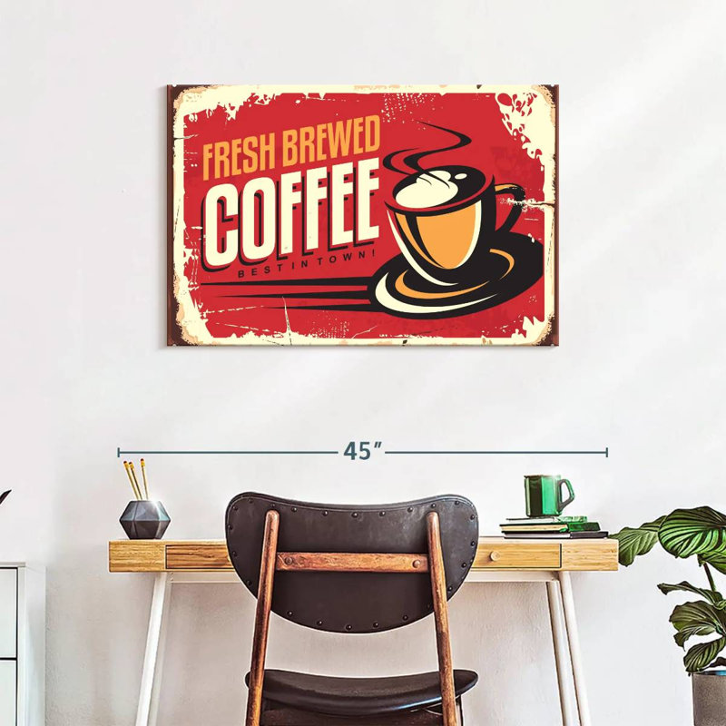 Plaque murale «Fresh Brewed Coffee», H 24 po x l 36 po