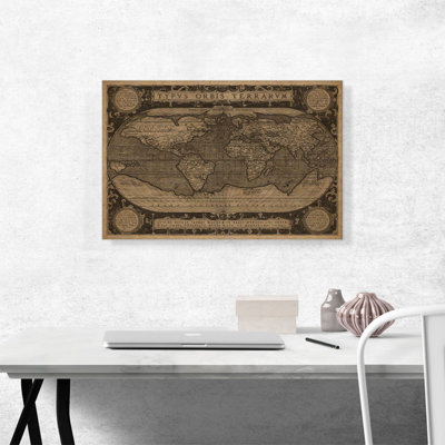 Carte du monde rétro - impression sur toile tendue