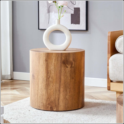 Table basse cylindrique à motif moderne