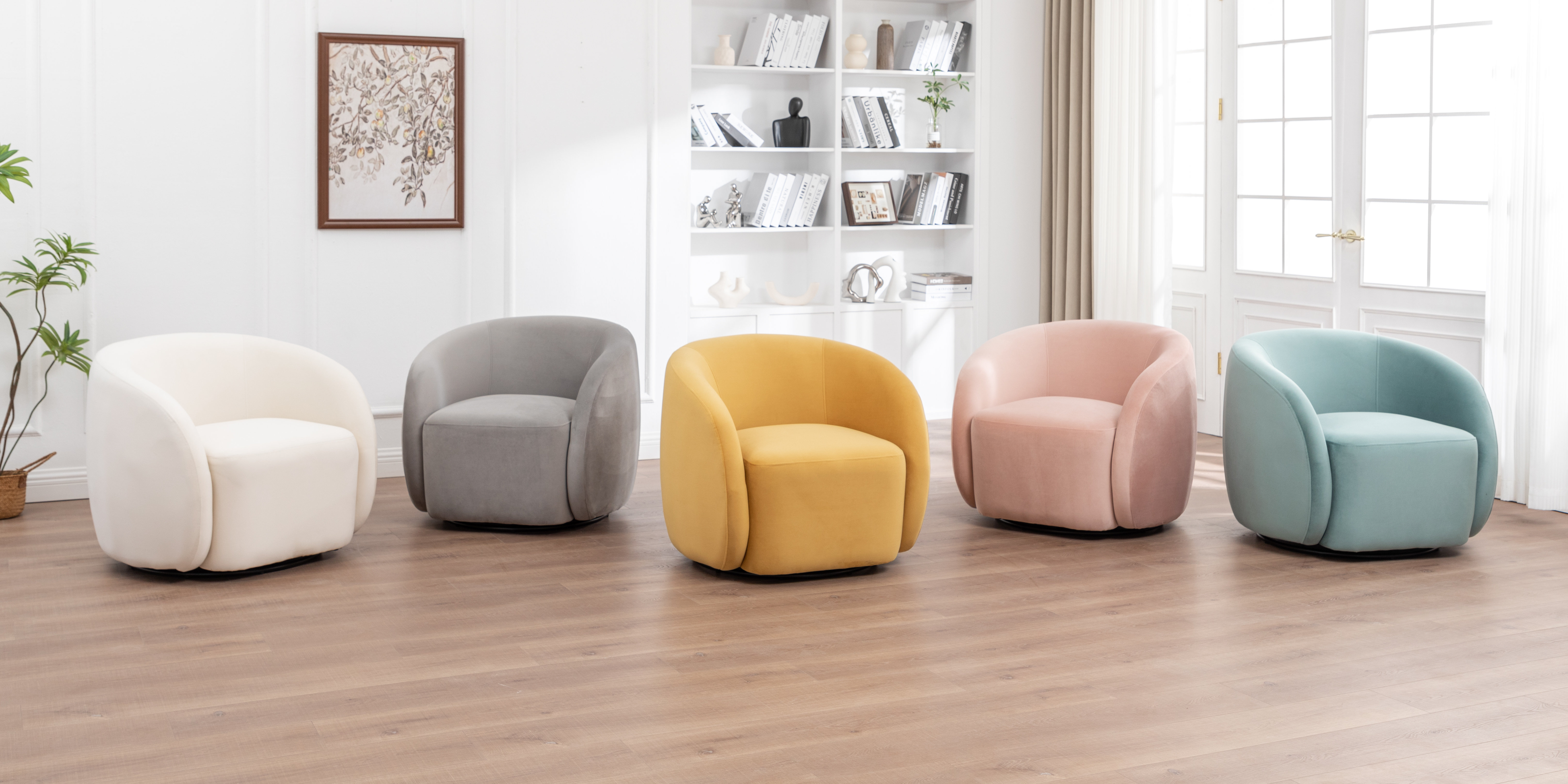 Stylish Swivel Barrel Chair